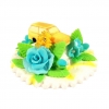Figurka na tort z samochodem. Średnica podstawy:11cm Wysokość około:6,7cm